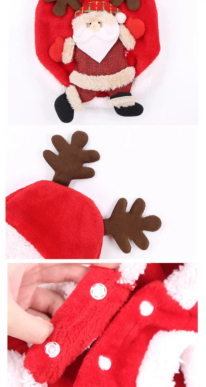 Christmas Dog Clothes for Small Medium Dogs Pet Costume Chihuahua Pets Hoodies Warm New Year Dog Clothing Yorkshire - Nova Trendz
