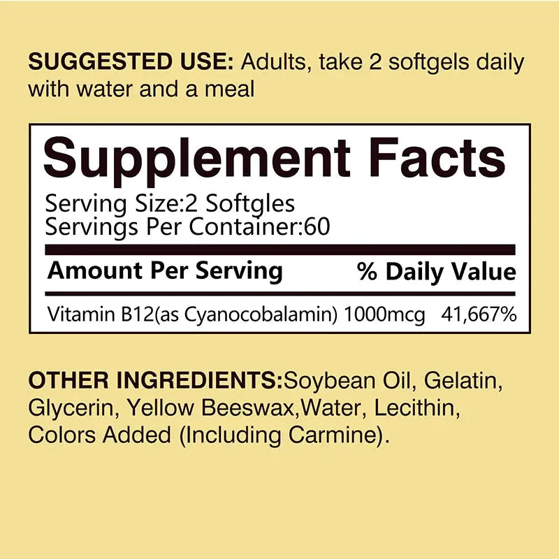 Vitamin B12 1000mcg - Supports Energy Metabolism, Mood and Nervous System Health Nova Trendz