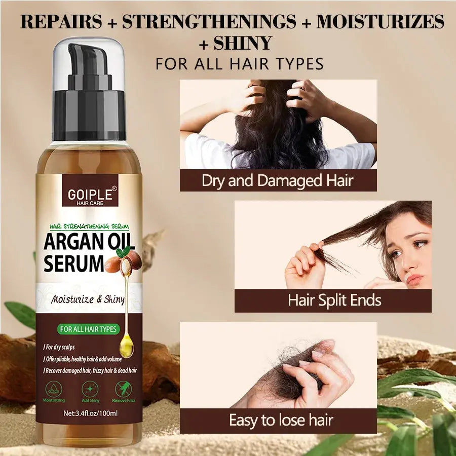 100ml Argan Oil Hair Serum Moisturizing Shiny Remove Frizz Conditioner Repair Damaged Hair and Restore Hairs Gloss Essential oil Nova Trendz