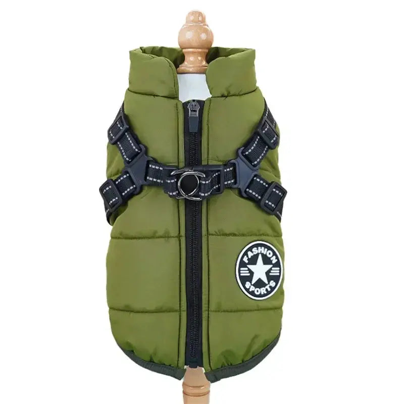 Pet Dog Coat with Harness Winter Cat Waterproof Coat Zipper Dog Jacket with Reflective Harness for Smal Medium Large Dogs - Nova Trendz