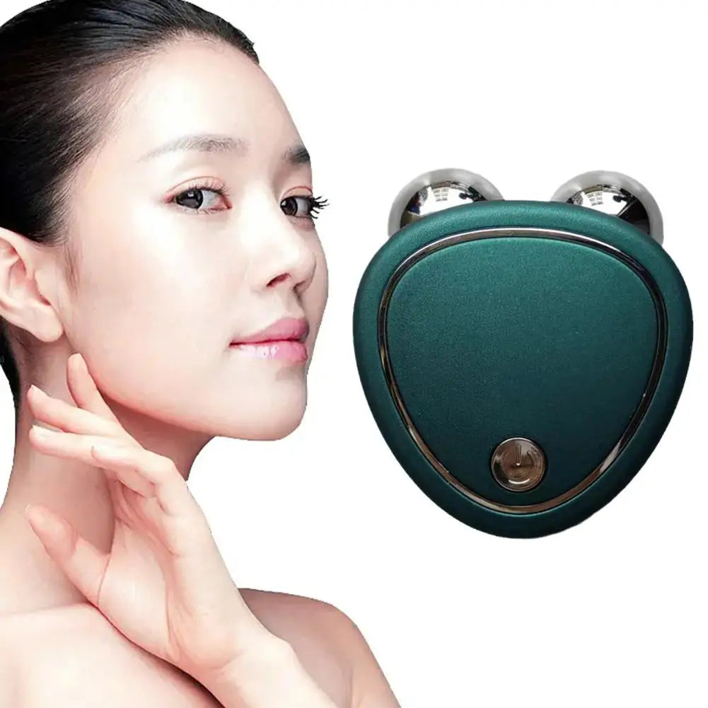 Green EMS Face Lift Massager Machine Roller Microcurrent Facial Device Beauty Instrument Rejuvenation Tighten Skin Face Tool