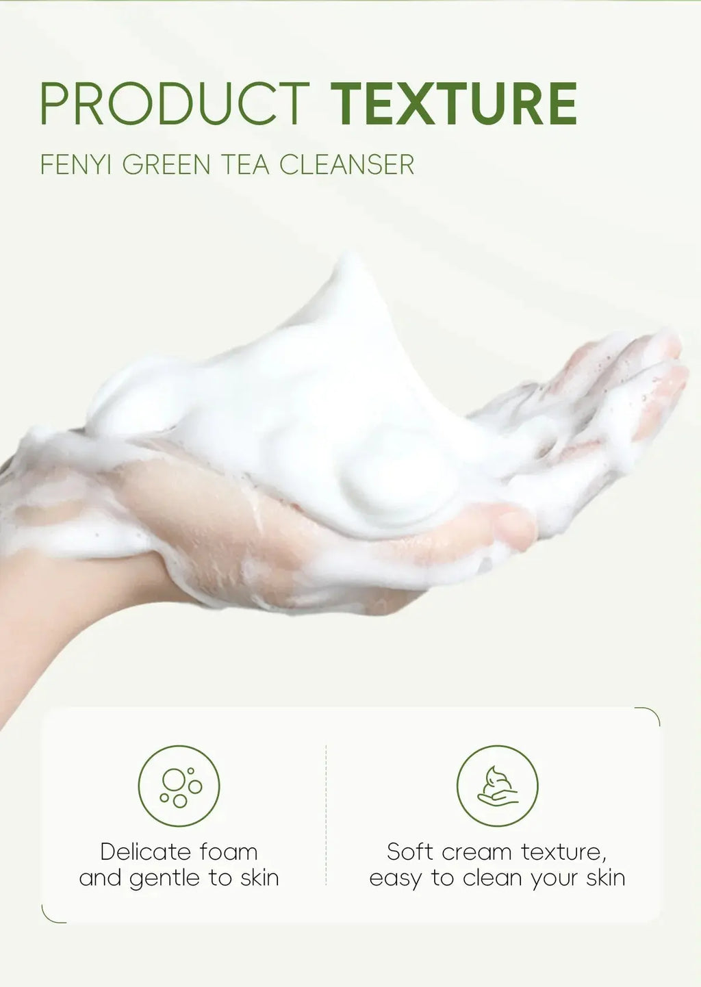 Green Tea Facial Cleanser 50g Skin Deep Cleansing Moisturizing Blackhead Removal Skincare Face Wash Foam Face Cleanser Skin Care - Nova Trendz