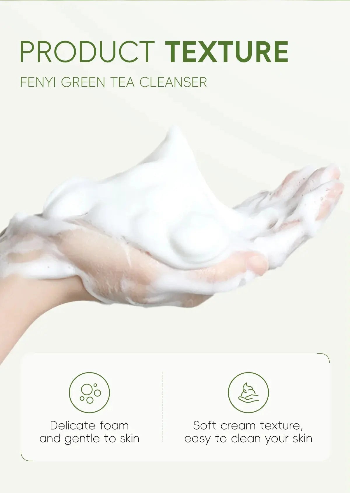 Green Tea Facial Cleanser 50g Skin Deep Cleansing Moisturizing Blackhead Removal Skincare Face Wash Foam Face Cleanser Skin Care - Nova Trendz