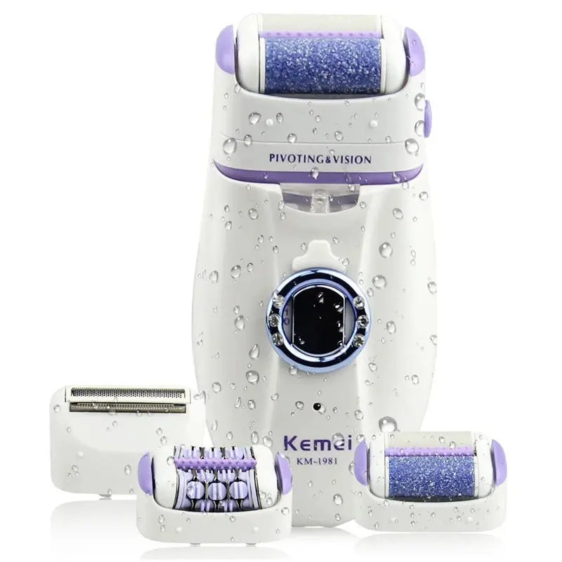 Kemei 3in1 Women Epilator Electric Shaver Facial Body Hair Removal Lady Leg Bikini Trimmer Hair Remover Underarms Rechargeable Nova Trendz