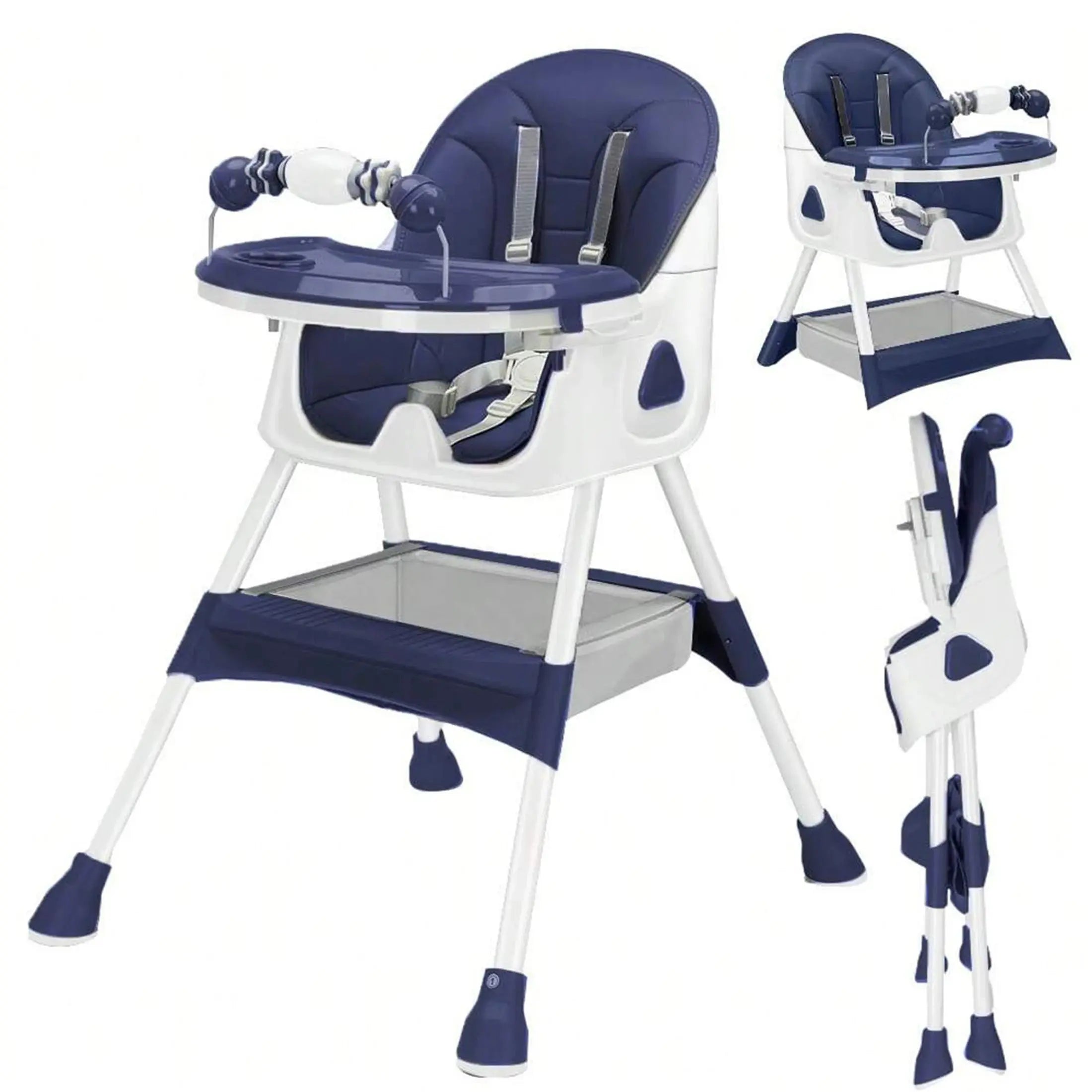 UBRAVOO Foldable Baby High Chair 6 Months Plus, with Large Antislip Pad & ToyRack, Easy to Clean Feeding , E500 Nova Trendz