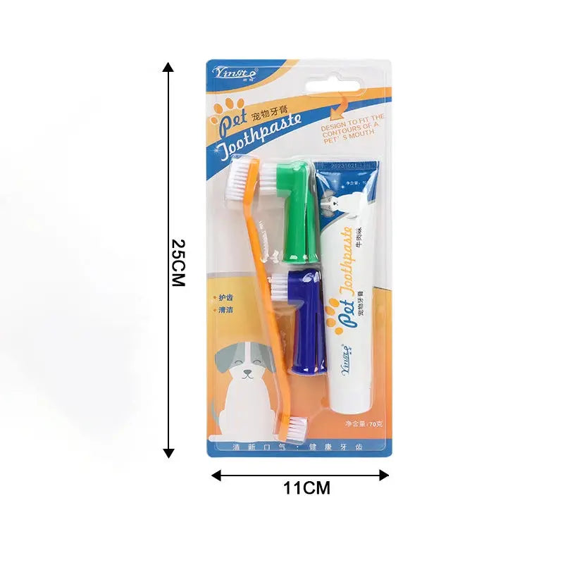 Pet Toothpaste Toothbrush Dog Cat Teeth Cleaning Dog Cat Fingertips Cat Dog Disposable Toothbrush Toothpaste Set - Nova Trendz