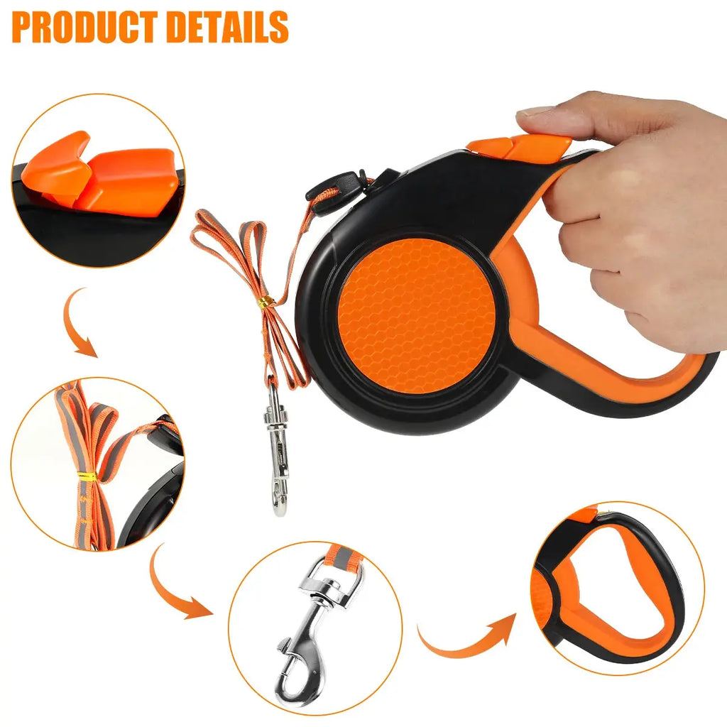 Hands Free Dog Leash Reflective Leash with Waist Bag Retractable Elastic Belt Dog Traction Rope for Running Walking Pet Products - Nova Trendz