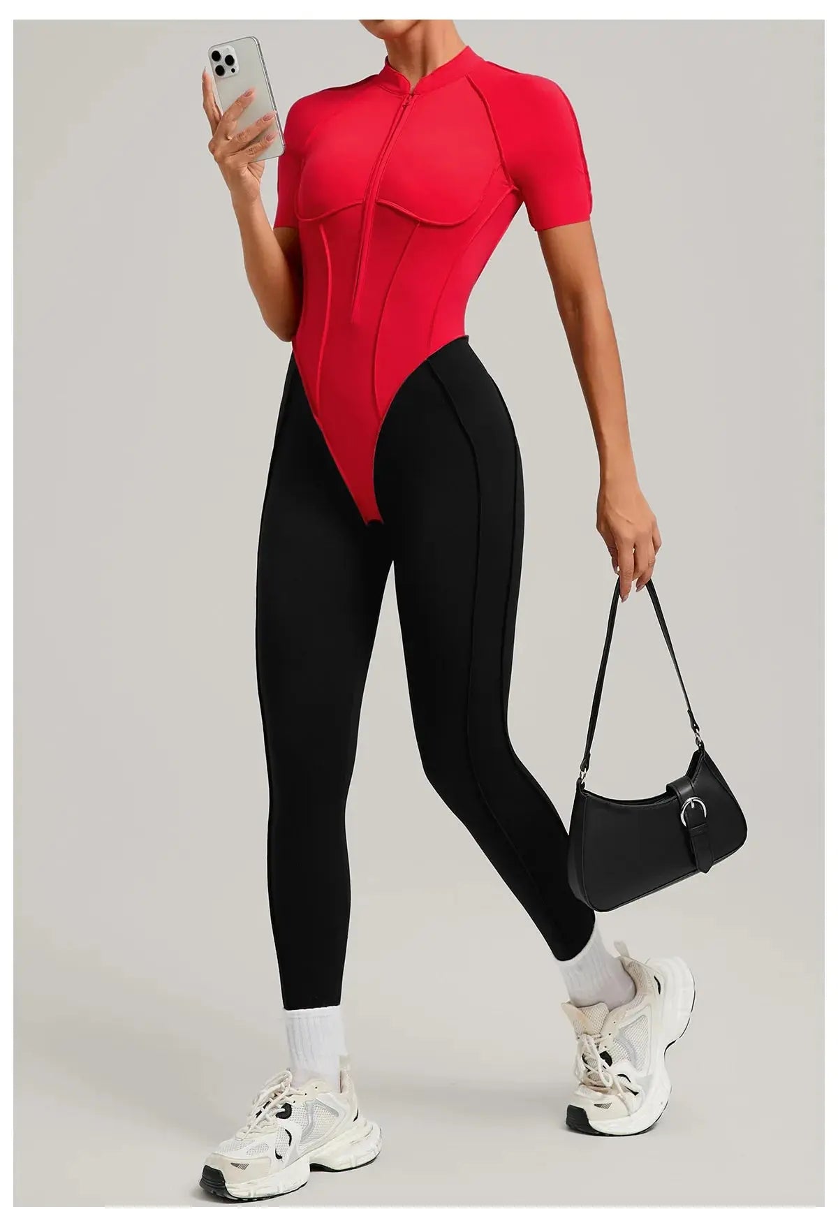 Yoga Bodysuit Short Sleeves Women's Tracksuits Gym Zipper Jumpsuits Sports Workout High-intensity Fitness One-piece Tights Suit - Nova Trendz