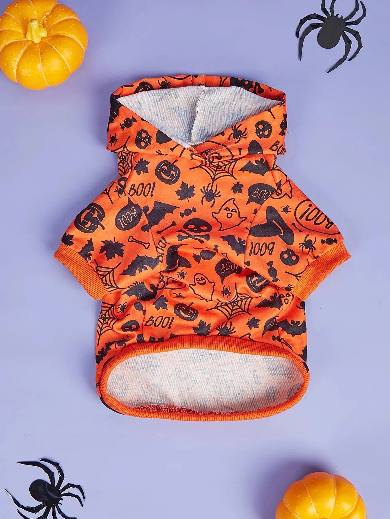 Dog Halloween Costume, Holiday Dog Clothes for Small Dogs , Funny Pet Pumpkin Spider Hoodie, Cat Bone Outfit - Nova Trendz