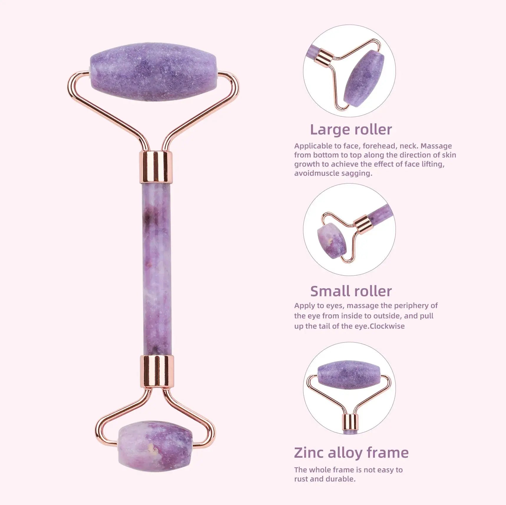 1pc Jade Roller Facial Beauty Roller Natural Jade Massager For Face Eyes Neck Relieve Fine Lines Wrink Women Skin Care Massager Nova Trendz