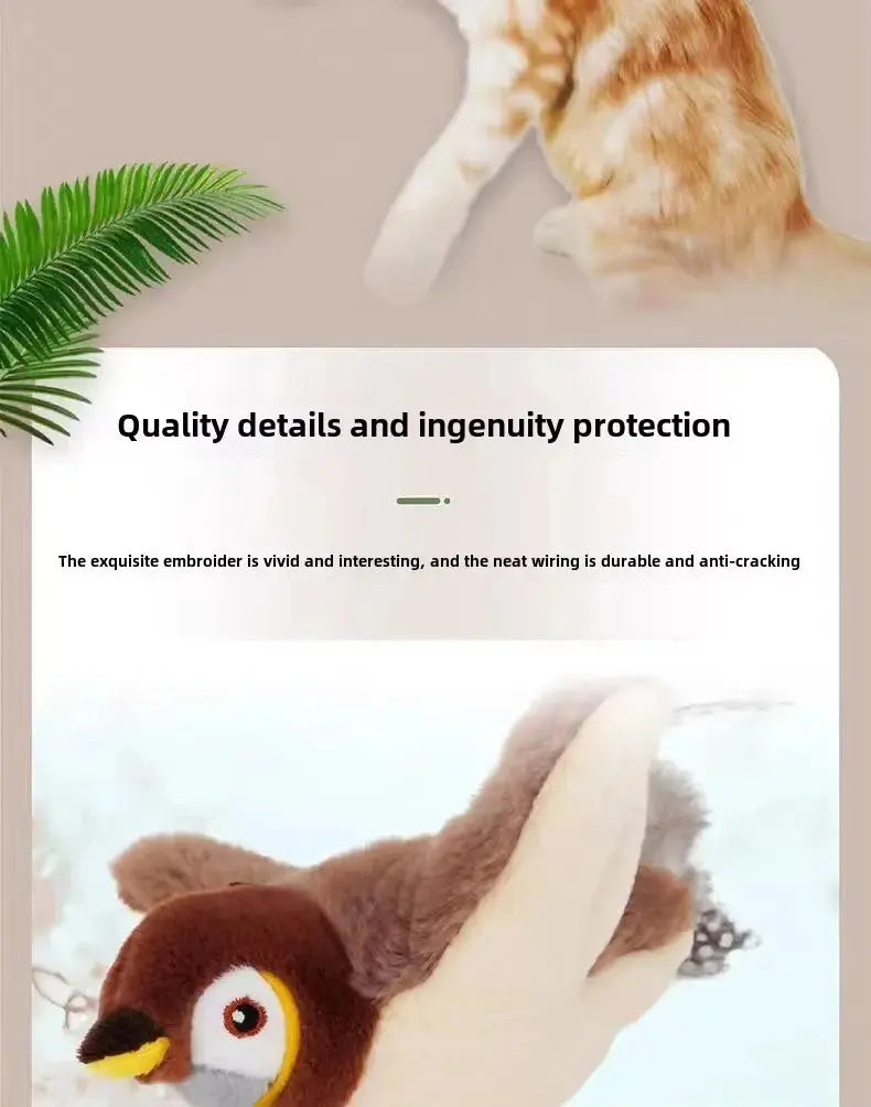 Interactive Flying Bird Cat Toy (with Catnip) Toy Flapping Bird Cat Toy Flying Interactive Flapping Chirping Bird Cat Toy Nova Trendz