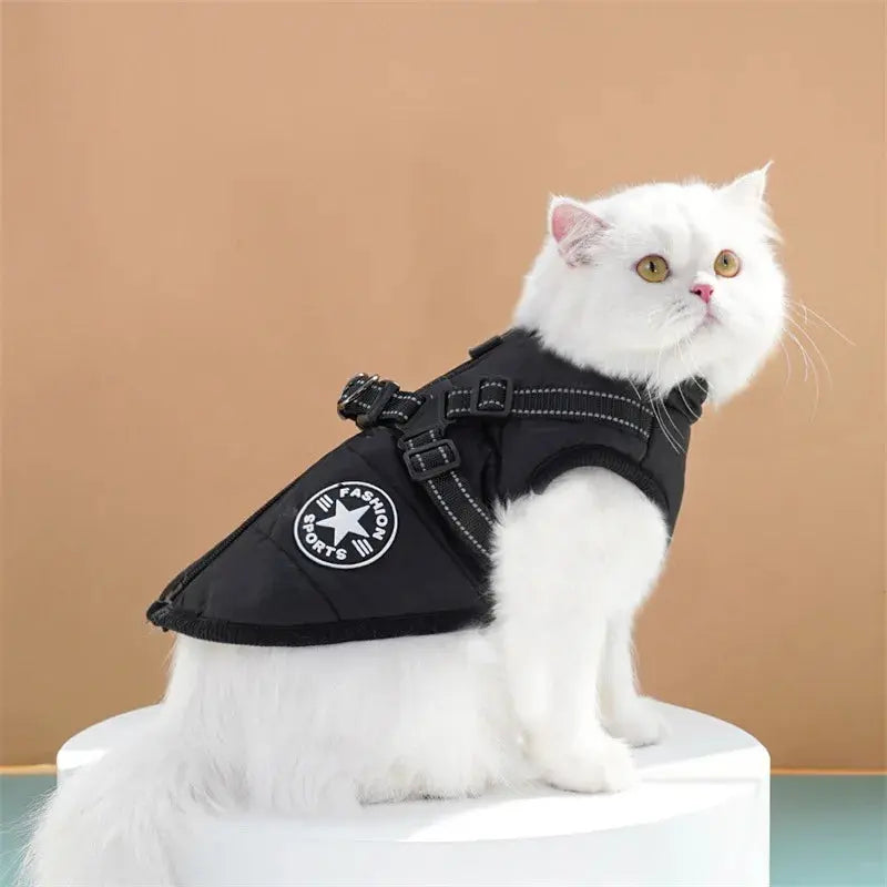 Pet Dog Coat with Harness Winter Cat Waterproof Coat Zipper Dog Jacket with Reflective Harness for Smal Medium Large Dogs - Nova Trendz