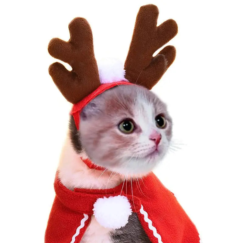 Cute Pet Christmas Ornaments Winter Plush Xmas Hat Scarf Headwear Cats Dogs Santa New Year Cosplay Costume Pet Accessories Nova Trendz
