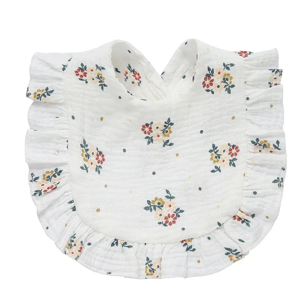 2025 New Baby Feeding Drool Bib Ruffle Floral Infants Lace Saliva Towel Soft Cotton Burp Cloth For Newborn Toddler Kids Bibs Nova Trendz