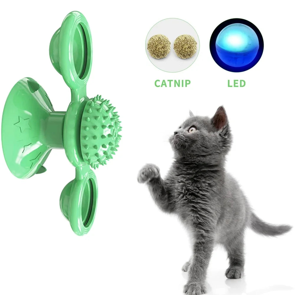 Kitten Toys For Indoor Cats Spinning Massage Toys For Kitten Wall Mount Cats Spinner Exercise Toy For Small Medium Large Cats