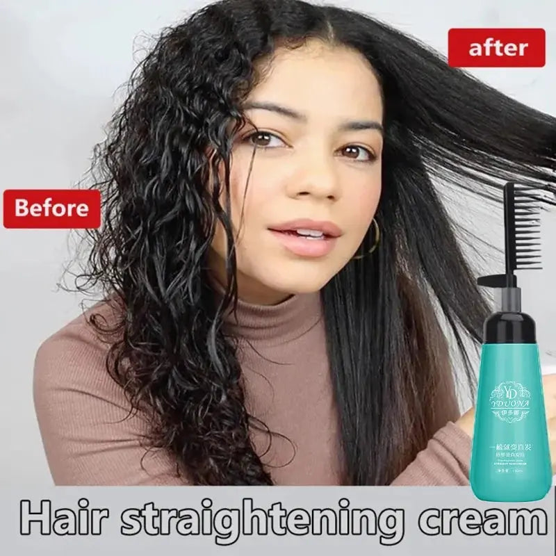 Hair Straightening Cream And Comb Set Nourishing No Hurting Repair Damaged Hair Keratin Smooth Care Improving Frizziness Ionperm Nova Trendz