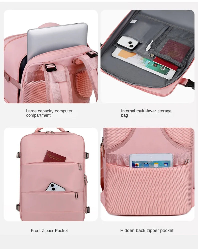 Mummy Bag Nappy Backpack Large Capacity Multifunction Cabin Bag with Shoe Storage Multilayer Separation Waterproof Diaper Bags