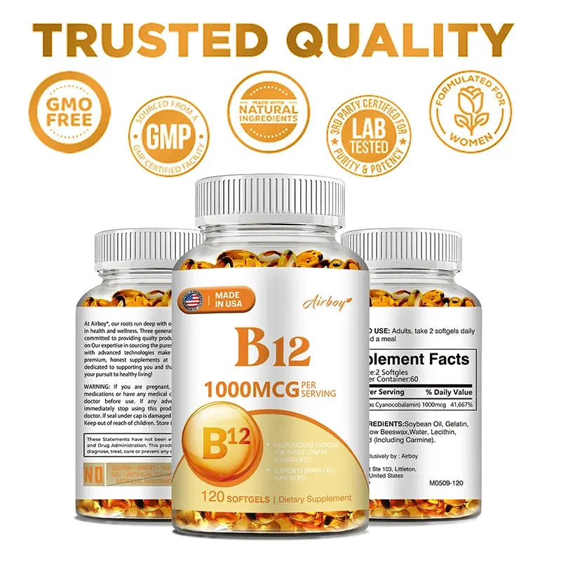 Vitamin B12 1000mcg - Supports Energy Metabolism, Mood and Nervous System Health Nova Trendz