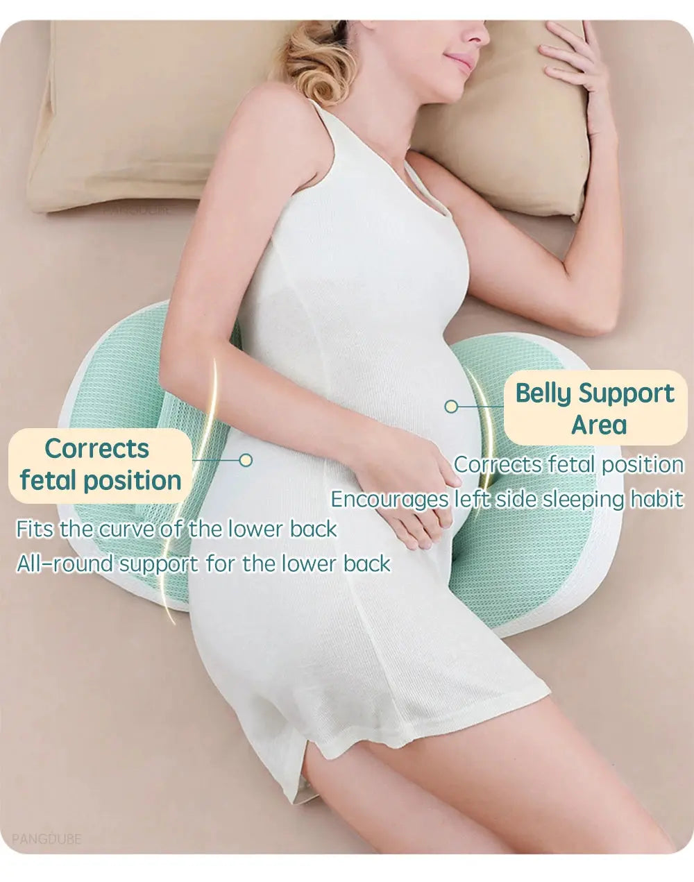 PANGDUBE Pregnancy Waist Support Pillow for Pregnant Women Sleeping Body Pillow Care for Pregnancy Cushion Adjustable Length Nova Trendz