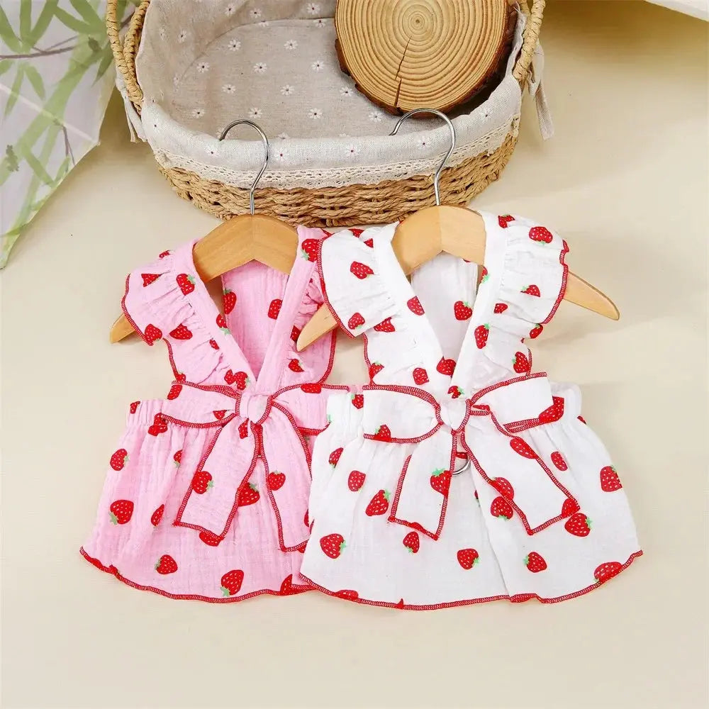 Strawberry Pattern Summer Dress for Dog Pet Clothing Dog Suspender Skirt Cats Puppy Cute Dog Costume Supplies - Nova Trendz