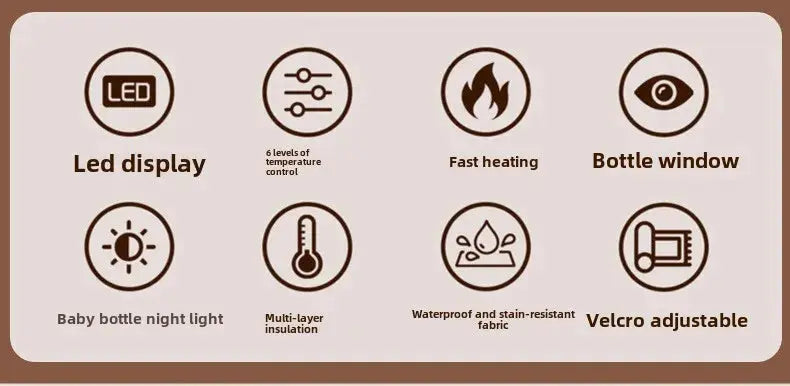 USB Multifunctional High-capacity Baby Feeding Bottle Smart Temperature Control Warmer Screen Newborn Baby Bottle Warmer Sleeve Nova Trendz