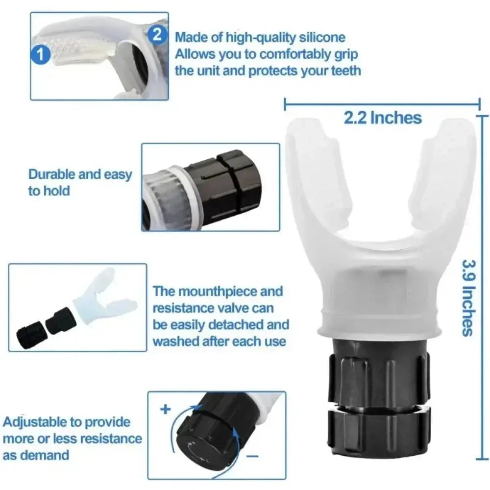 1 Set Breathing Exercise For Lungs Portable Breath Fitness Exerciser Device Endurance Workout With Adjustable Resistances To Nova Trendz