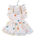 Pet Light Yellow Heart-shaped Little Fly Sleeve Dress Cat and Dog Four Season Vest Puppy Clothes Dog Dresses for Small Dogs - Nova Trendz