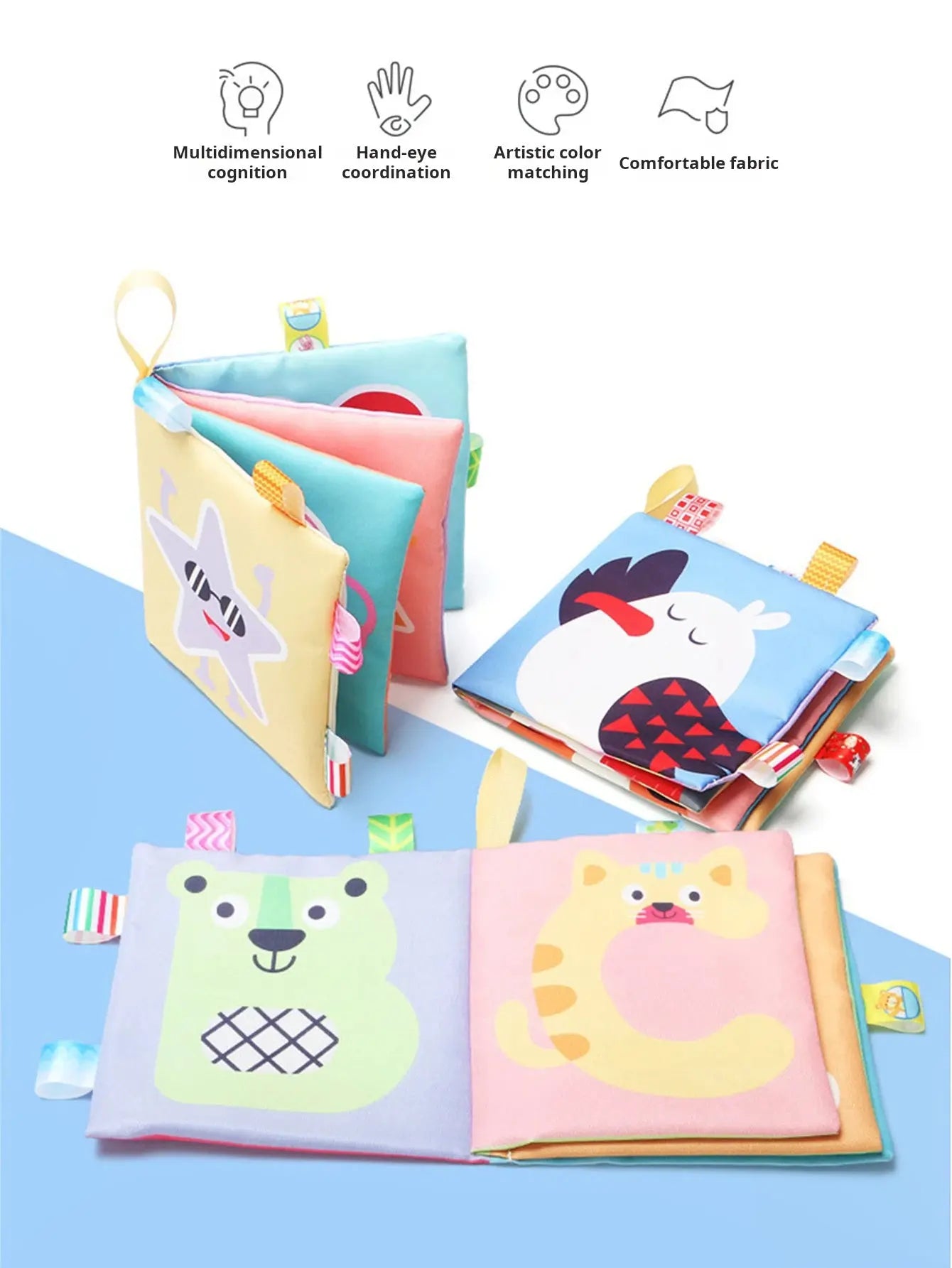 Baby Cloth Books Development Baby Toys Enlightenment Early Educational Toys 0-12 Months Kids Fruits Animal Numbers Cloth Book - Nova Trendz