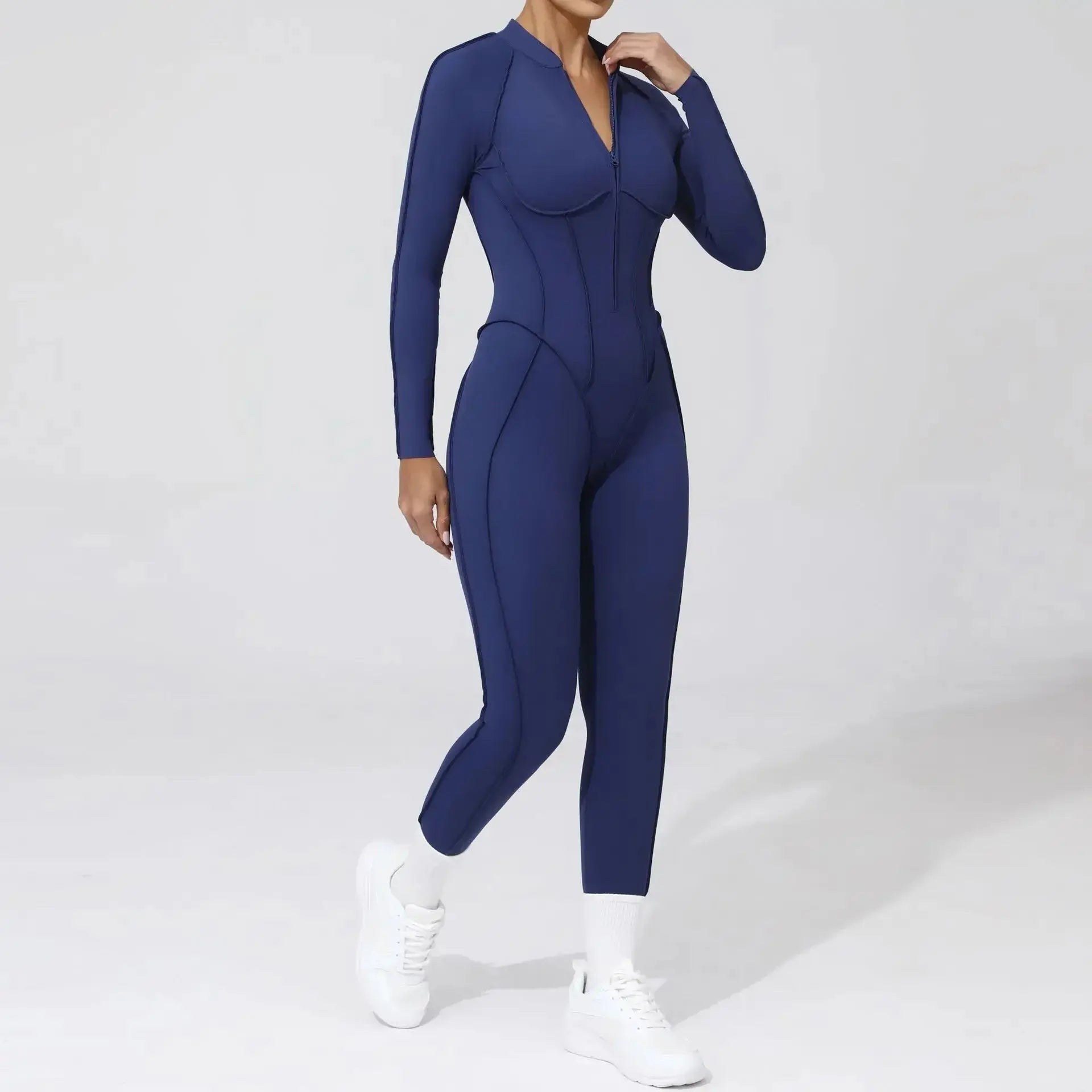 New Seamless Yoga Jumpsuits Sports Fitness Hip-lifting Backless Skinny Zipper One-Piece Workout Clothing Gym Bodysuit for Women - Nova Trendz
