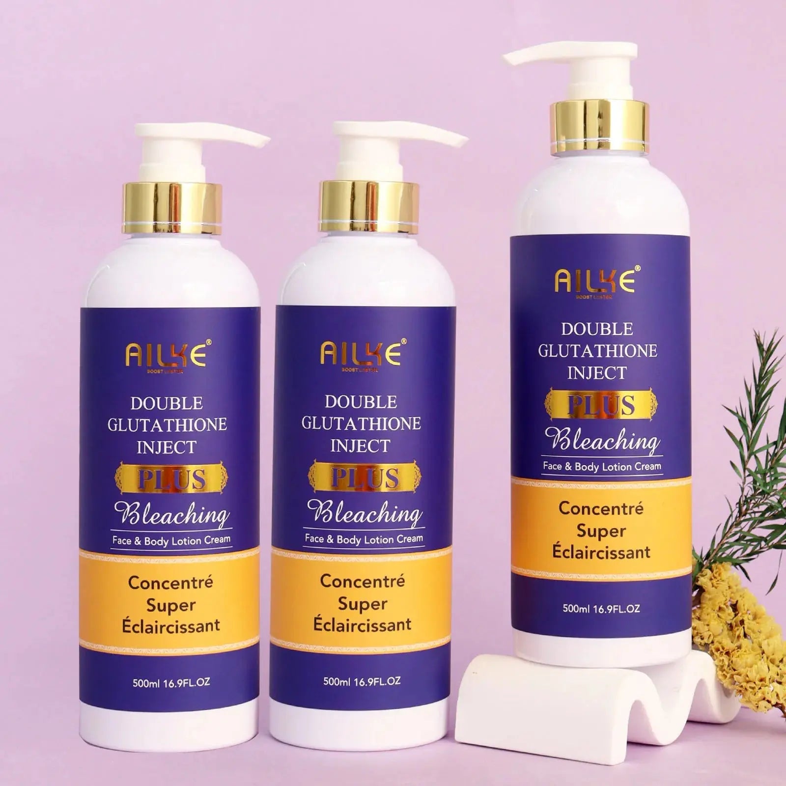 AILKE Glutathione PLUS Skin Care Set, Advanced Lightening Lotion, Moisturizes Softens Skin, Skin Bleaching Kit for Men, Women Nova Trendz