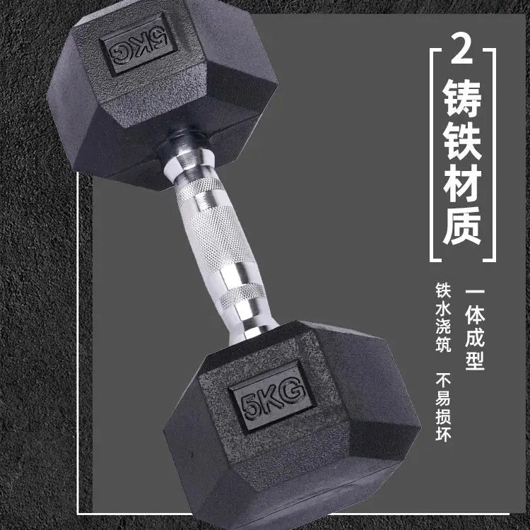 High-Quality Rubber Hexagonal Dumbbells Set 10lbs for Home Gym Weight Training Exercise Equipment  5KG Nova Trendz
