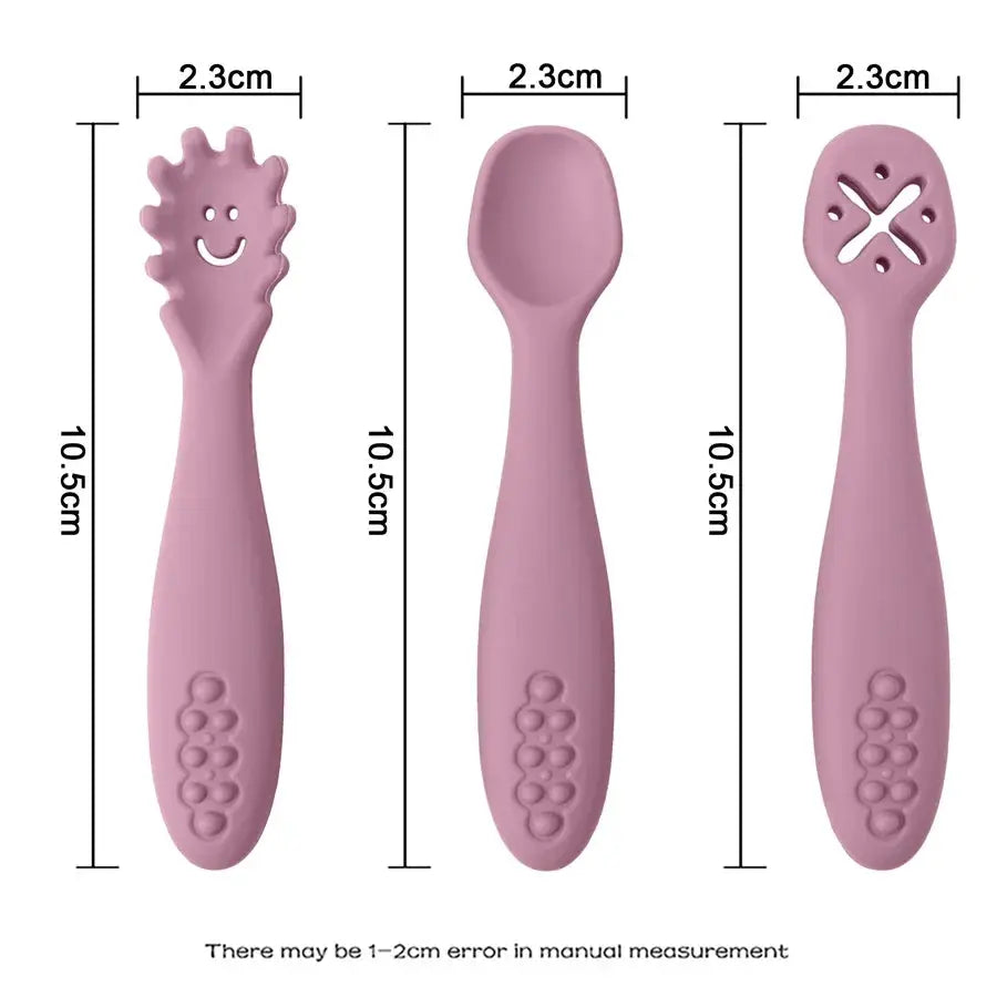 3PCS Cute Baby Learning Spoons Utensils Set Newborn Feeding Spoon Set Toddler Scoop Weaning Cutlery Children‘s Tablewar Nova Trendz