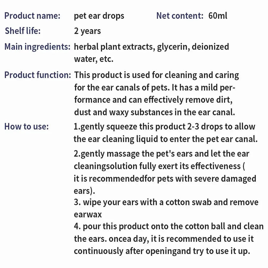 PetClear Pet Ear Drops Solution 60ml for Animal Ear Care Nova Trendz