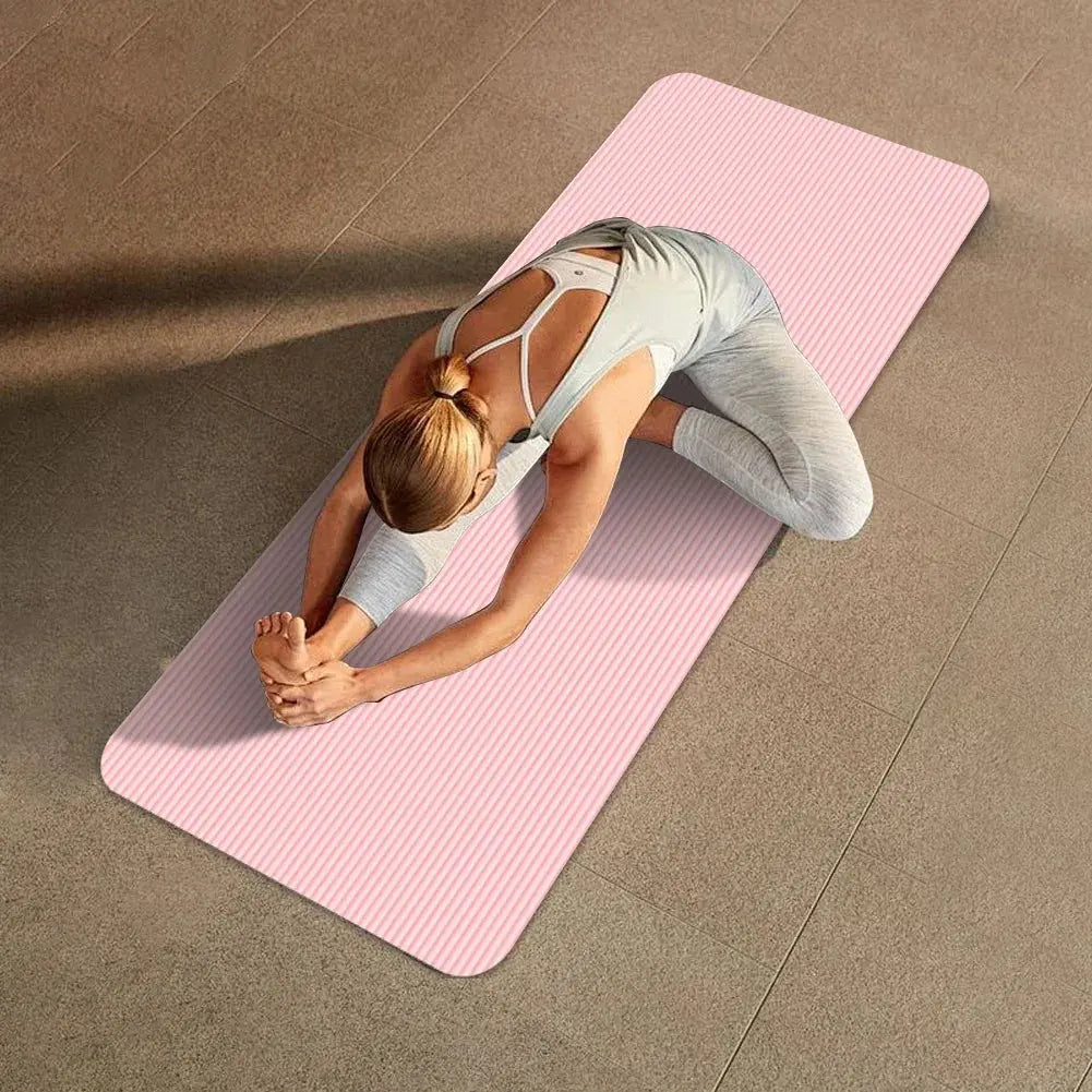 Yoga Mat Non Slip Exercise Mat Thick Solid Color Fitness Mat Yoga Workout Mat Multi-Function for Home Gym - Nova Trendz