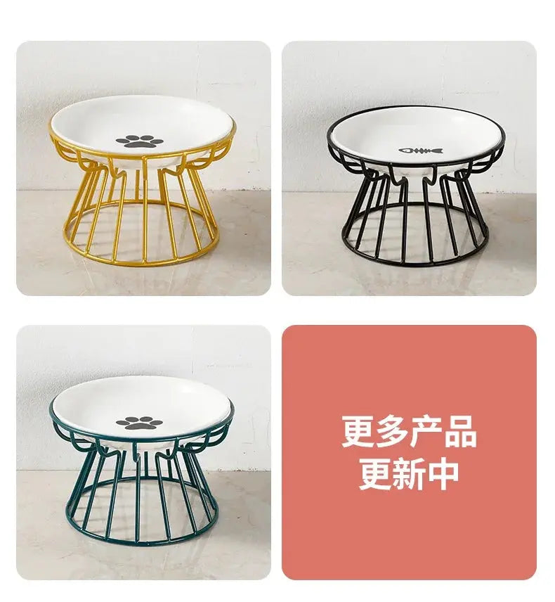 Ceramic For Dog Cat Puppy Kitten Elevated Cat Feeder Drinker Pet Feeder Bowl Pet Supplies Cat Food Bowl Water Feeder Container Nova Trendz