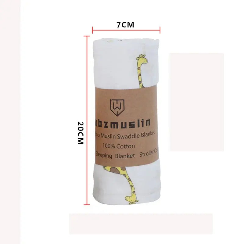 110cm Baby Swaddle Blanket Dual Layers  Blankets For Boys Girls Organic Cotton Soft Newborn Swaddle Wrap Burping Clothes - Nova Trendz