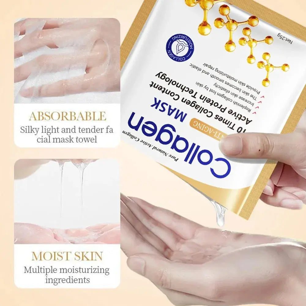 SADOER Collagen Skin Care Serie Collagen Facial Mask Moisturizing Anti-aging Repair Brightening Skin Facial Mask Facial Skincare Nova Trendz