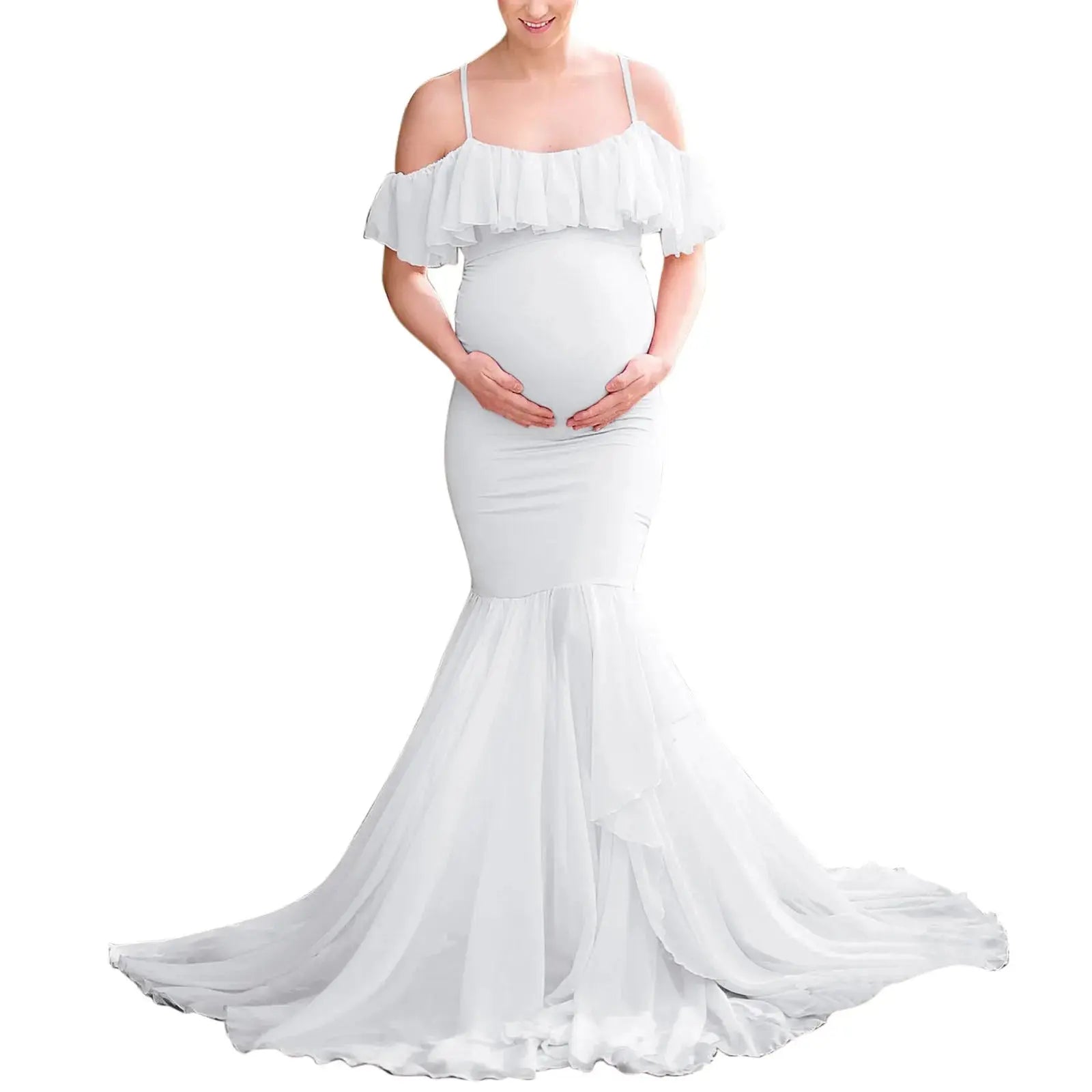 Maternity Dresses For Photo Shoot Pregnant Dress Lace Props Short Sleeve Solid Aline Dress Ropa De Maternidad Embarazo Juvenil Nova Trendz