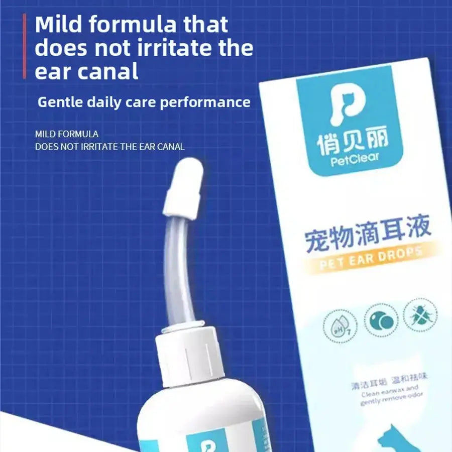 PetClear Pet Ear Drops Solution 60ml for Animal Ear Care Nova Trendz