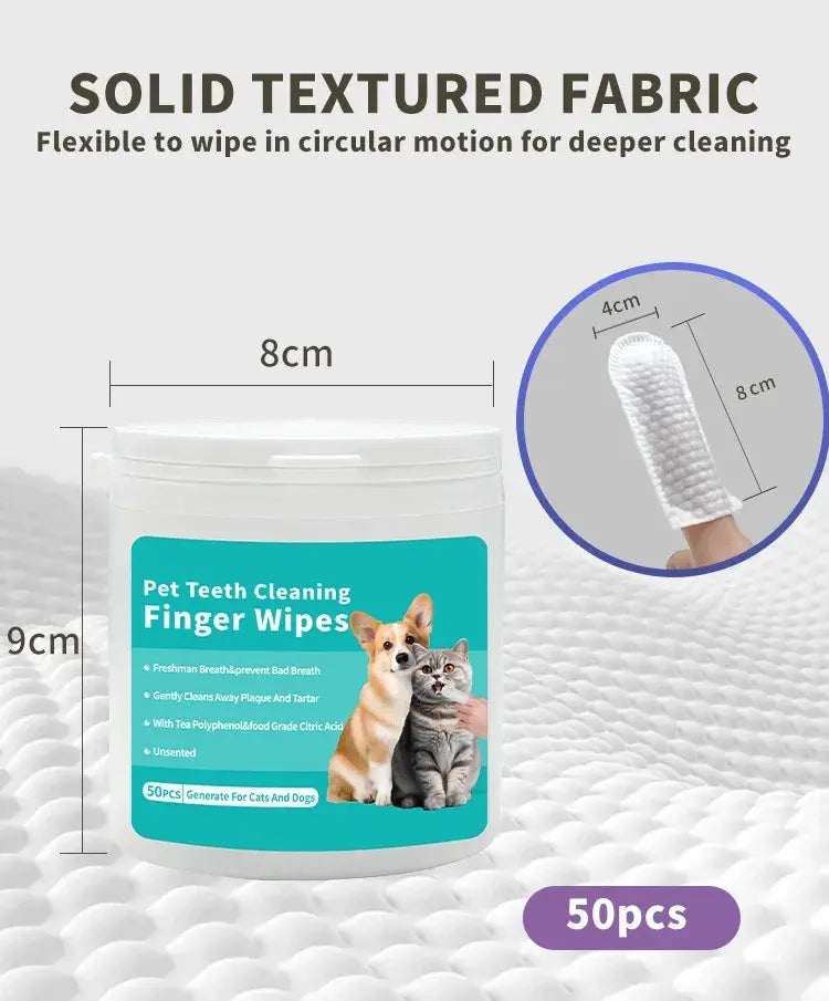 Pet cleaning products Disposable finger toothbrush Pet teeth cleaning finger covers wet wipes  Dog and cat oral cleaning Nova Trendz