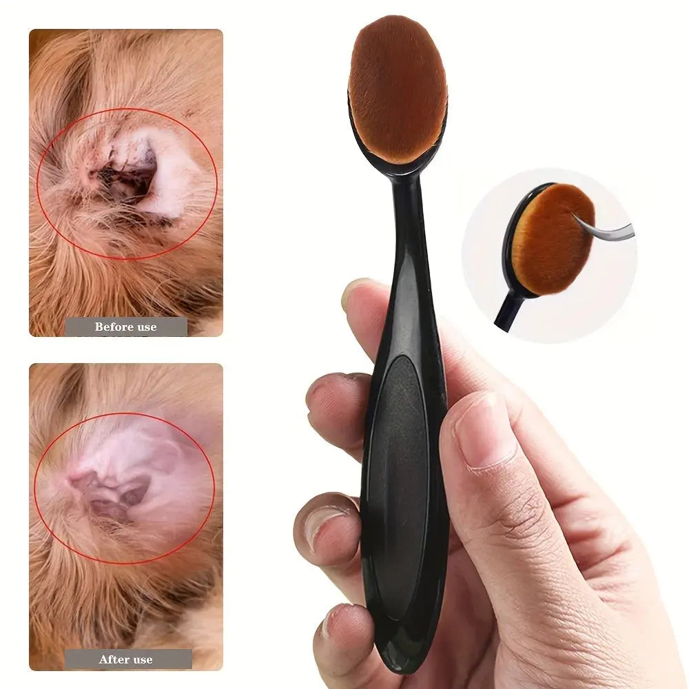 Pet Ear Cleaning Brush with Soft Plastic Bristles – Gentle Paw Cleaner for Dogs and Cats, Comfortable Oval Shaped Handle Nova Trendz