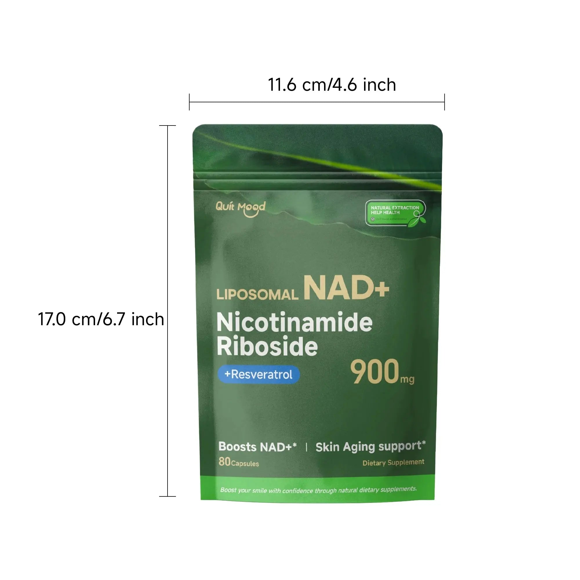 NR900 Supplement - Liposomal Nicotinamide Riboside, Resveratrol, Quercetin by Quitmood- High Purity NAD Supplement for Ski Nova Trendz