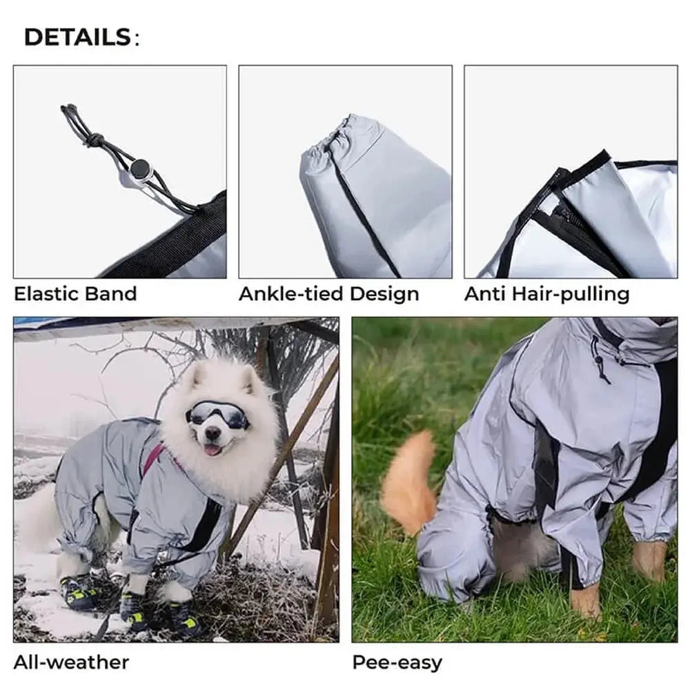 Reflective Full Body Dog Jumpsuit Waterproof Raincoat Sunscreen Outdoor Jacket for Small to Large Dogs Pet Supplies - Nova Trendz