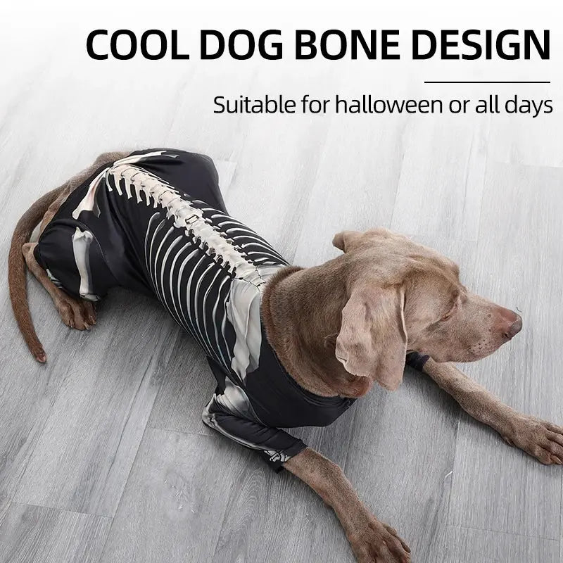 Dogs Skeleton Pattern Clothes Dog Halloween Cosplay Costume Halloween Bone Hoody Sweater Large Dog Jumpsuit Suit S-XXXL - Nova Trendz
