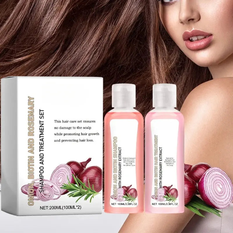 Onion Biotin and Rosemary Shampoo and Conditioner Set Deeply Moisturize and Smooth Nourishes Hair Roots Improves Hair Quality Nova Trendz