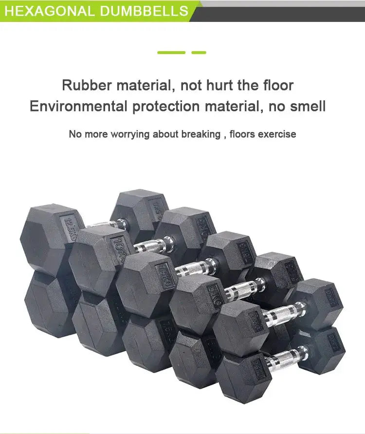 High-Quality Rubber Hexagonal Dumbbells Set 10lbs for Home Gym Weight Training Exercise Equipment  5KG Nova Trendz