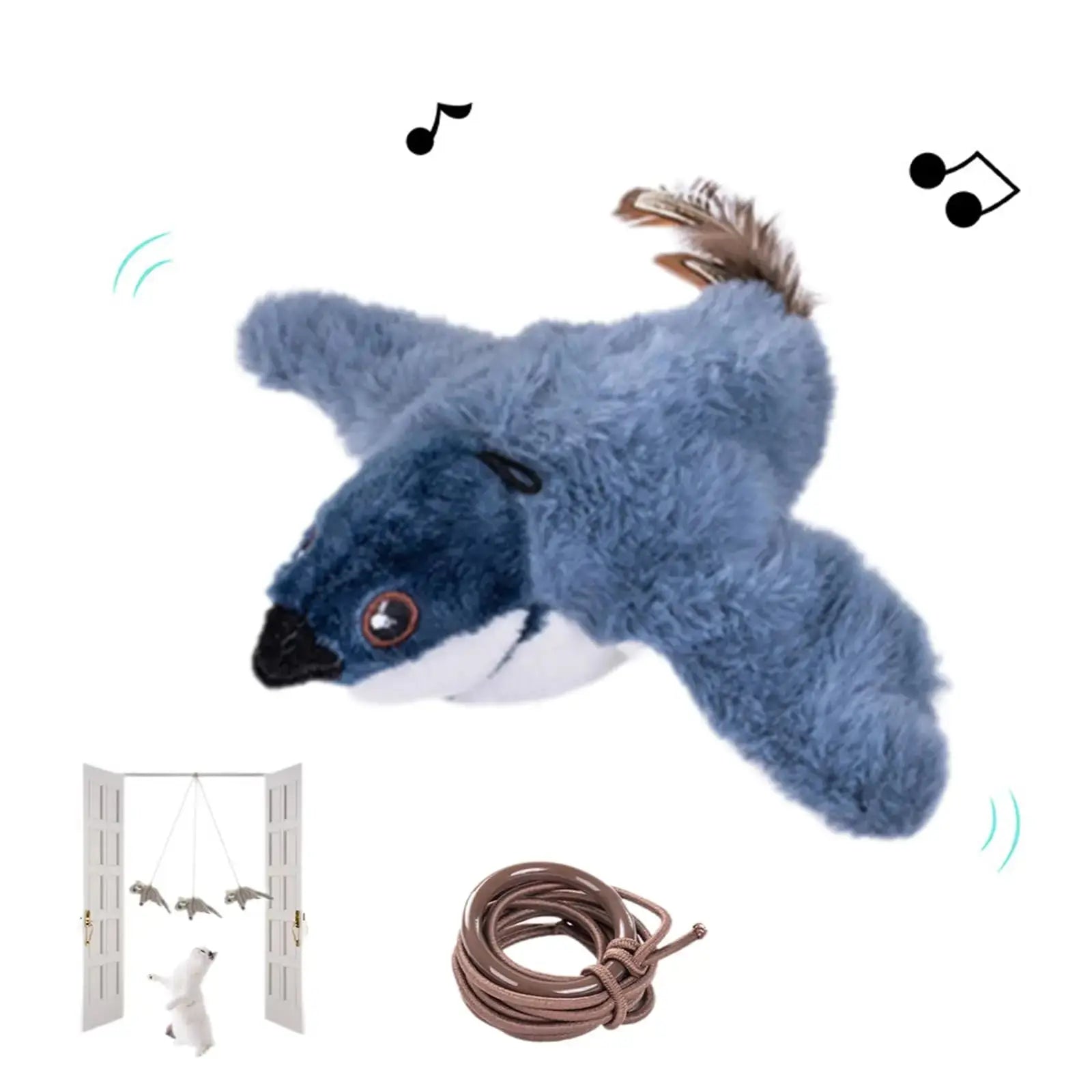 Interactive Flying Bird Cat Toy (with Catnip) Toy Flapping Bird Cat Toy Flying Interactive Flapping Chirping Bird Cat Toy Nova Trendz