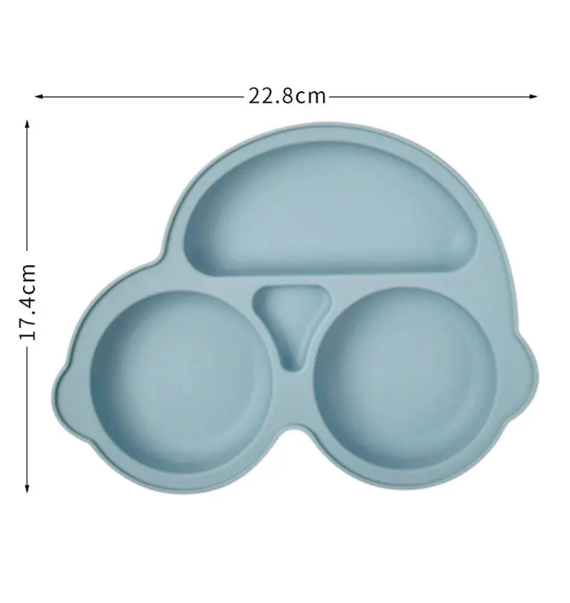 Baby Safe Silicone Dining Plate Suction Cartoon Children Dishes Feeding Toddler Training Tableware Retro Kids Smile Face Bowl Nova Trendz