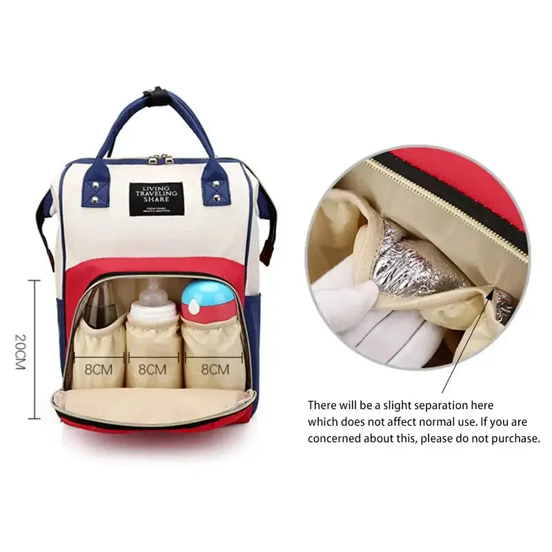 Large Capacity Canvas Mummy Bag Multifunctional Baby Bottle Thermal Insulation Travel Storage Bag Fashion Mummy Bag Hanging Bag Nova Trendz