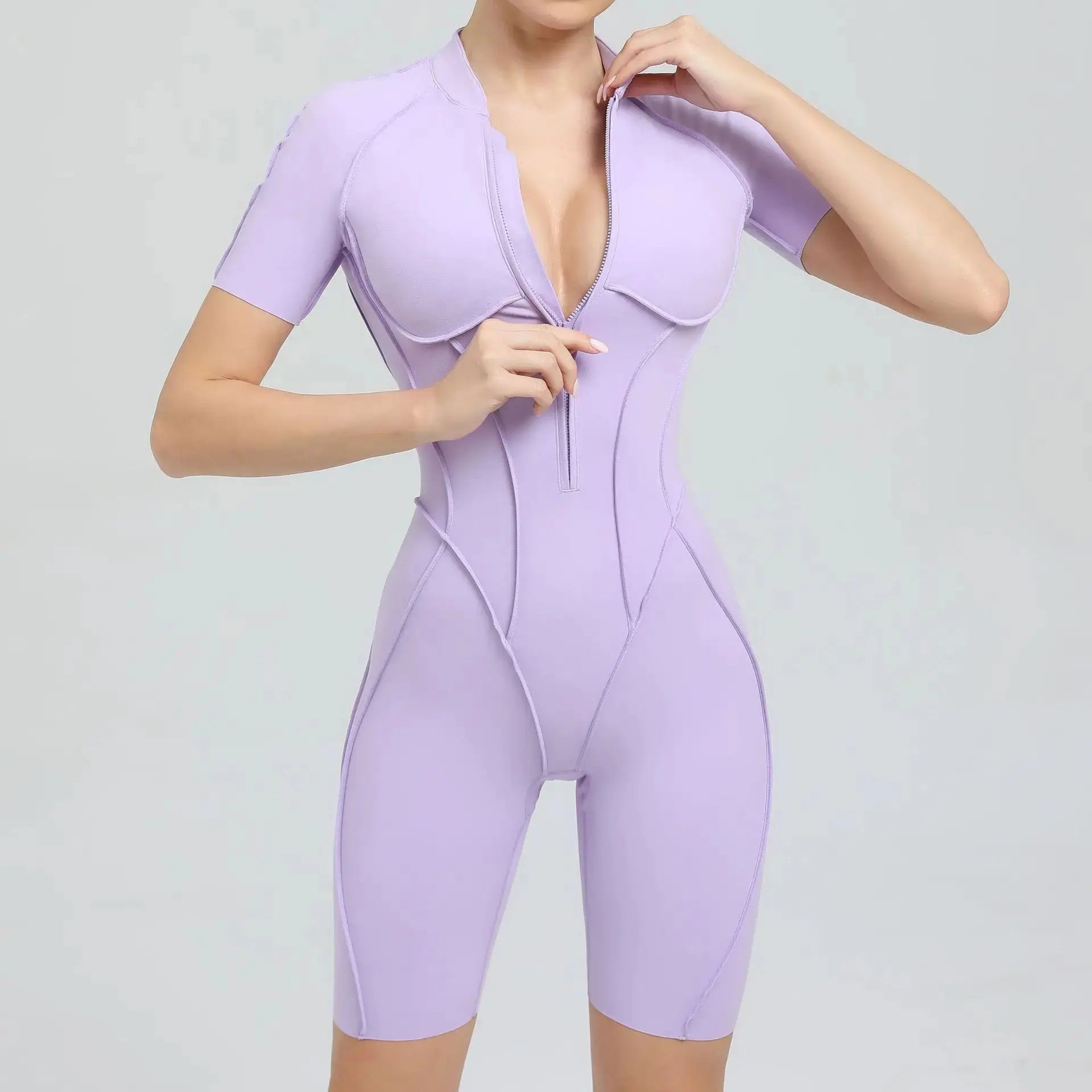 New Seamless Yoga Jumpsuits Sports Fitness Hip-lifting Backless Skinny Zipper One-Piece Workout Clothing Gym Bodysuit for Women - Nova Trendz